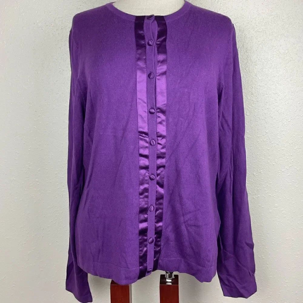 Pre-Owed Gap Womens Purple Cardigan Sweater Size XL